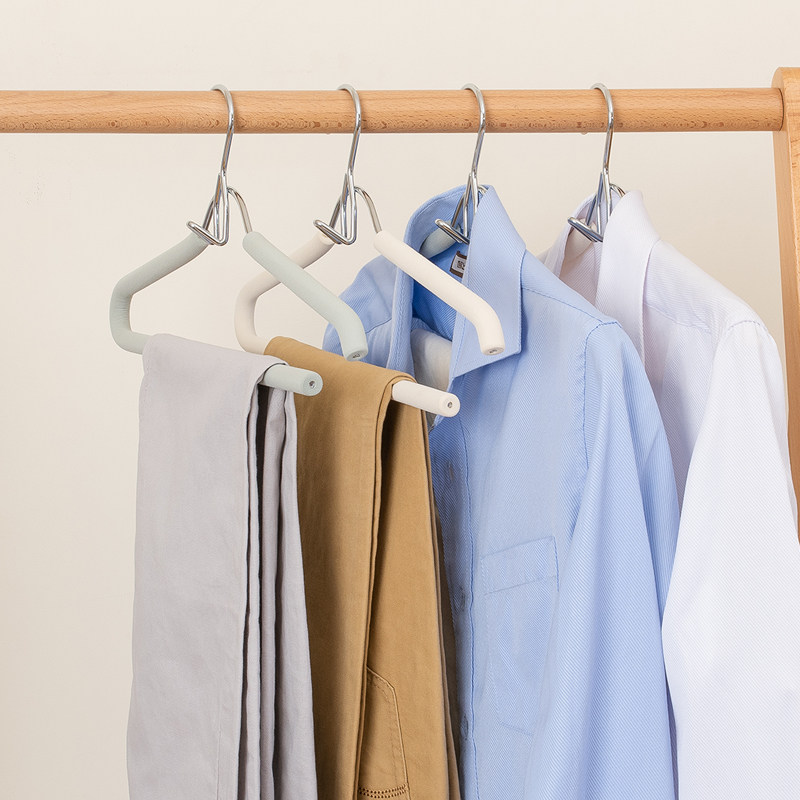 套装衣架连体防滑家用带夹衣架裤架一体汉服衣架子衣帽间高端衣架_虎窝淘