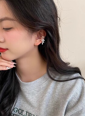 纯白丝带灵动mini版｜耳骨夹RINGRING商店耳夹无耳洞芭蕾风耳饰女