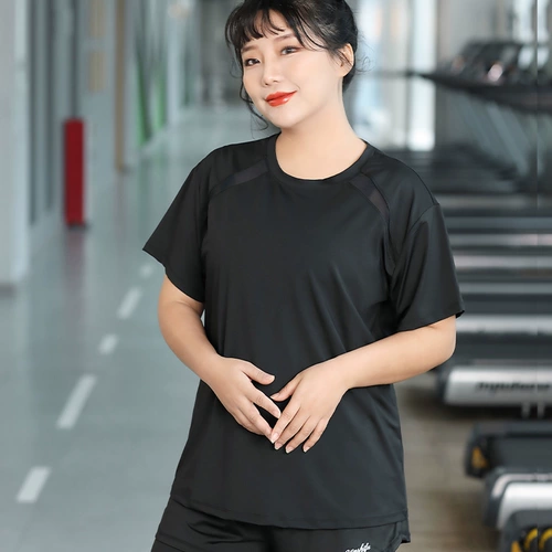 Одежда для йоги для спортзала, футболка с коротким рукавом для тренировок, большой размер, для бега, короткий рукав