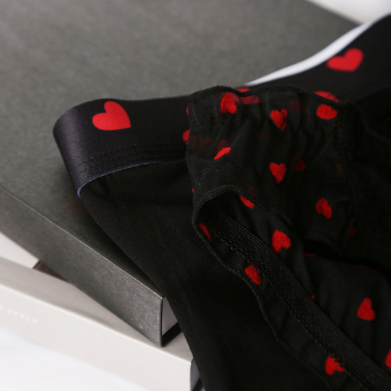 2条装 情侣内裤一男一女大码性感趣味夫妻一对黑色镂空爱心高端新,淘宝优惠券,粉丝福利购,淘宝优惠卷