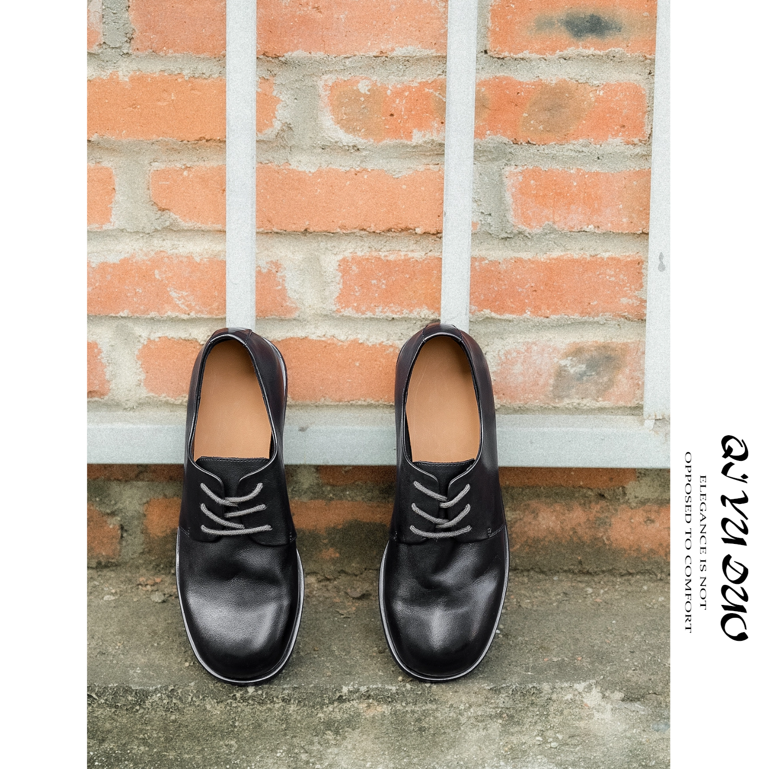 QIYUDUO 马皮小皮鞋2026年新款系带黑色软皮平底鞋百搭真皮单鞋女,淘宝优惠券,粉丝福利购,淘宝优惠卷