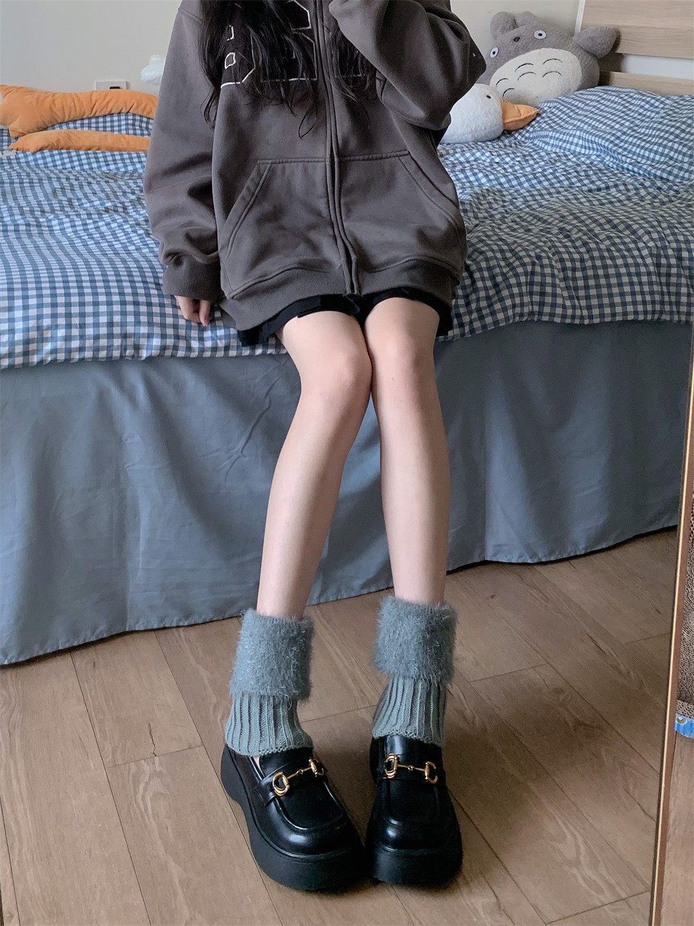 AY To films 白色毛毛靴套秋冬保暖羽毛纱袜套仿皮草针织翻口腿套,淘宝优惠券,粉丝福利购,淘宝优惠卷