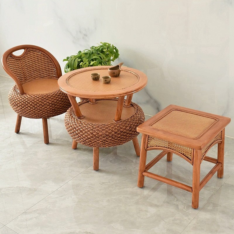 天然真藤条藤编家用喝茶凳子休闲卧室阳台藤椅茶桌椅组合小椅子,淘宝优惠券,粉丝福利购,淘宝优惠卷