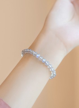 天然灰色月光石手链拉长石