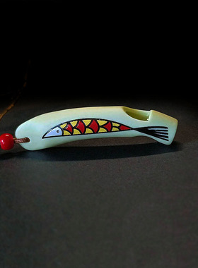 锦鲤项链国风文艺复古陶瓷口哨