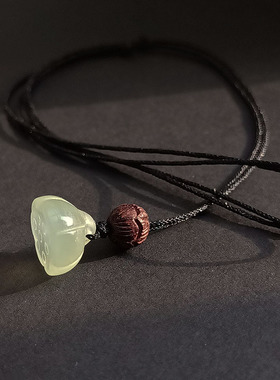 复古民族风小清新文艺项链短款东陵玉绳子毛衣链女森系莲蓬锁骨链