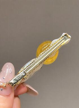 多巴胺黄色樱桃水果闪钻小发夹发卡发饰小夹子侧边夹刘海夹碎发夹