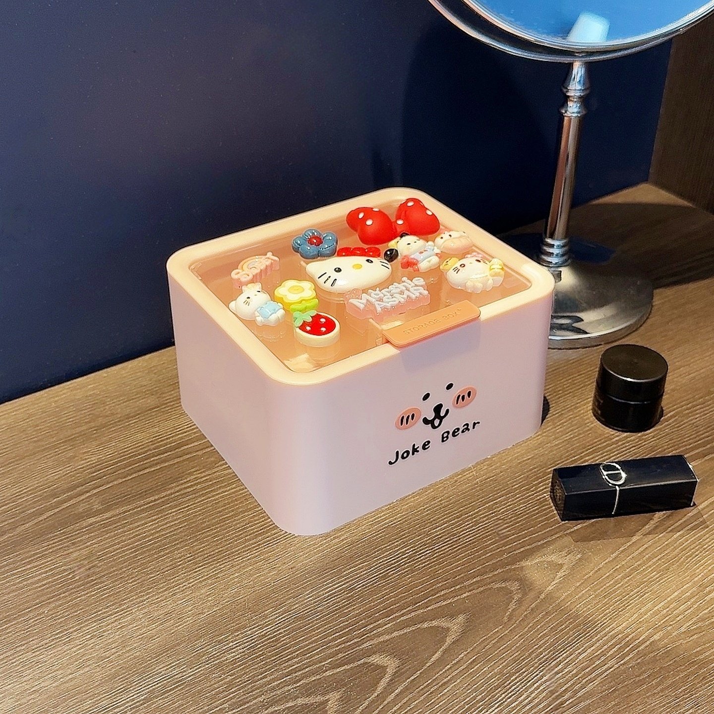 透明带盖棉签化妆棉收纳盒可爱桌面分格分类防尘梳妆台创意杂物盒,淘宝优惠券,粉丝福利购,淘宝优惠卷