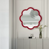 Ins Wind, легкое роскошное, странное зеркало, простое и милое зеркало для ванной творческое декоративное зеркальное зеркало деревянное стена, висящее макияж зеркало