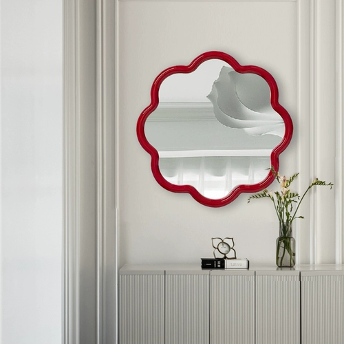 Ins Wind, легкое роскошное, странное зеркало, простое и милое зеркало для ванной творческое декоративное зеркальное зеркало деревянное стена, висящее макияж зеркало