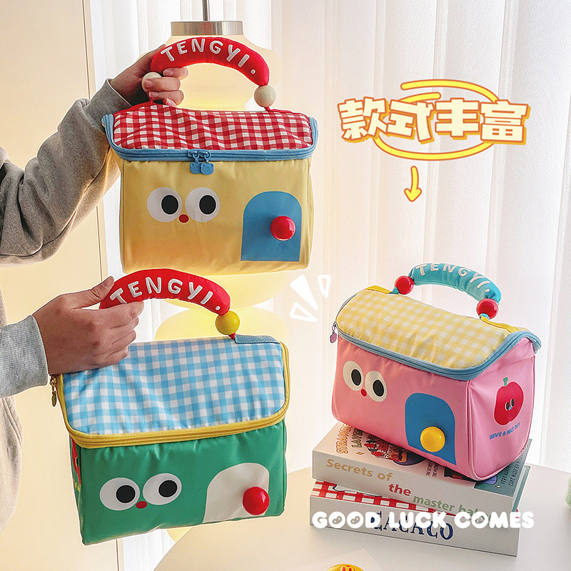 可爱小房子手提保温袋便当包大容量上班族学生带饭包高颜值饭盒袋