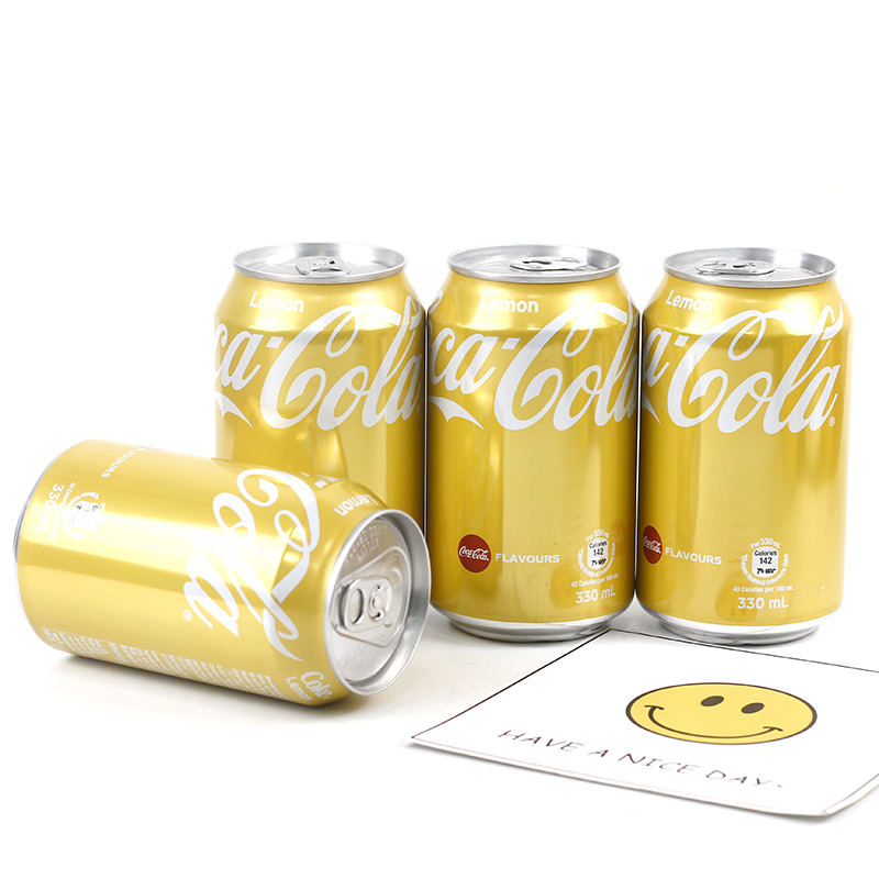 【香港进口】柠檬可乐可口可乐罐装汽水碳酸饮料柠檬口味气泡饮料