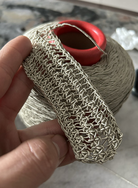 亚麻棉线冰丝包芯线 钩针线手工钩包包坐垫夏季帽子线钩鞋有骨性
