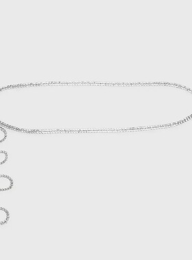 LOVELYxBELT复古少女爱心水钻吊坠交叉款可调节腰链