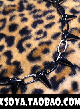 soya90s新款合金镀银铆钉项链