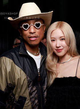 Pharrell Williams爱心水钻闪亮墨镜桃心钻石太阳眼镜情侣款墨镜