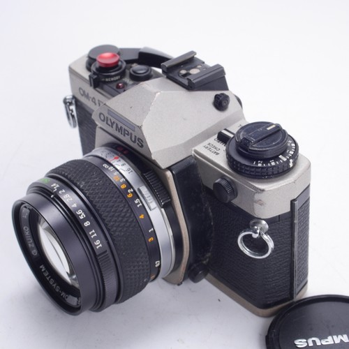 奥林巴斯OLYMPUS OM4 TI 香槟色+OM 50/1.4 黑嘴后期胶片单反相机 - 图0