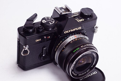 奥林巴斯 OLYMPUS OM2 +35/2.8 胶片 机械单反相机 酷黑 复古文艺 - 图0