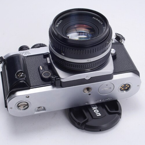 尼康NIKON FA AIS 50/1.8饼干机身带D稀有版本银黑胶片单反机98新 - 图0