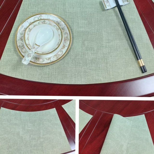 New Chinese fan-shaped placemat heat insulation, waterproof, oil-proof, anti-slip