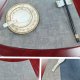 New Chinese fan-shaped placemat heat insulation, waterproof, oil-proof, anti-slip
