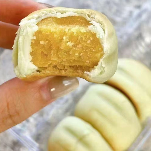 酷米熊冰淇淋绿豆饼雪媚娘芋泥饼皮薄传统手工糕早餐点心盒装10枚 - 图1