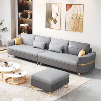 ຂາຍໂດຍກົງ Nordic light luxury technology fabric sofa ຫນັງຂະຫນາດໃຫຍ່ແລະຂະຫນາດນ້ອຍທີ່ທັນສະໄຫມຫ້ອງດໍາລົງຊີວິດງ່າຍດາຍສາມຫຼືສີ່ຄົນຕິດຕໍ່ກັນ