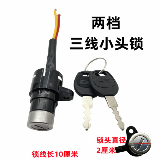 电动两轮三轮电源锁简易款新国标自行车大中小头锁仪表电源开关锁