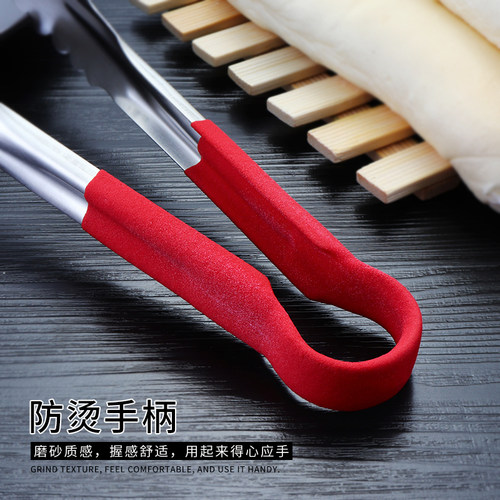 304不锈钢食品夹子加厚商用烧烤烤肉夹食物熟食麻辣烫菜夹子厨房-图1