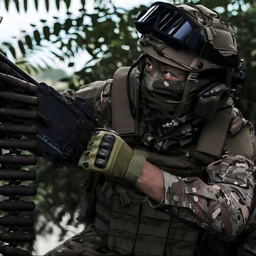 摩托车战术防护手套男运动防滑春秋半指骑行军迷机车硬壳半截手套 - 图0