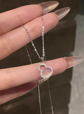 新中式天然白玉髓葫芦项链女S925纯银冰透感福禄国风锁骨链潮