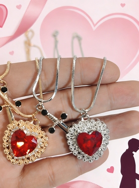 古着一箭穿心项链情侣款双项链二合一丘比特之箭吊坠项链对象礼物