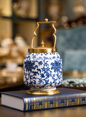 美式青花陶瓷装饰摆件