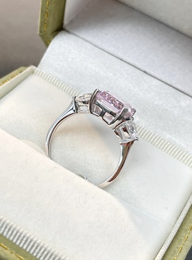 纯银s925培育高碳钻5克拉钻戒