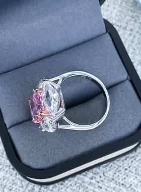 雷迪恩切樱花粉高定纯银925戒指