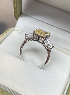 公主切进口高碳钻s925纯银戒指