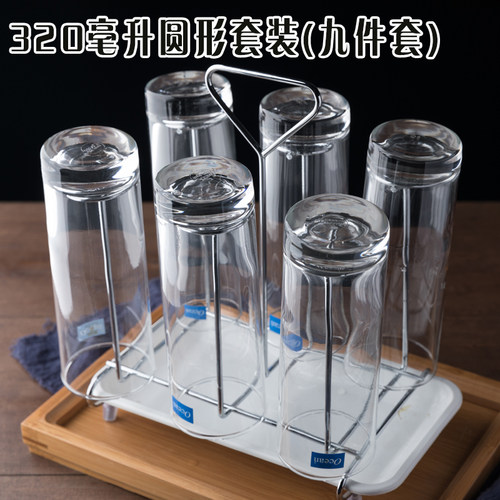 Ocean进口透明玻璃杯子家用无盖耐热水杯茶杯果汁杯早餐杯牛奶杯 - 图1