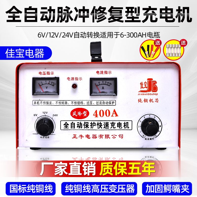 汽车电瓶充电器12V24V伏摩托车蓄电池纯铜全智能通用型自动充电机 - 图3