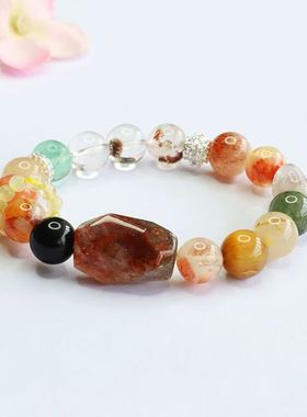 天然水晶超七手串多宝手链女款招财转运珠手串送女友闺蜜礼物饰品