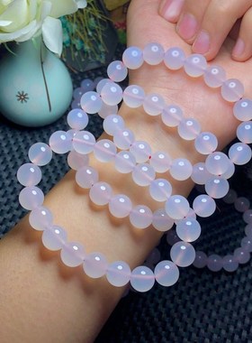 冰种荔枝冻玉髓多圈珠子白玛瑙