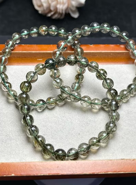 天然手链女款绿碧玺发绿发晶顺发手串送闺蜜