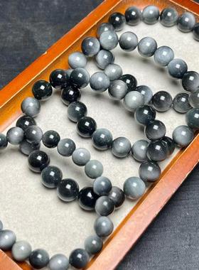 天然蓝彩光灰月光拉长石单圈手链