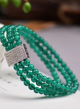 绿玛瑙高档手链手串情侣