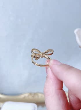 时尚个性新款开口食指戒女蝴蝶结简约百搭小众设计指环饰品女A601