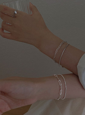 小众纯银波光粼粼轻奢手链高级感