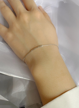 女银简约通体925纯银手链