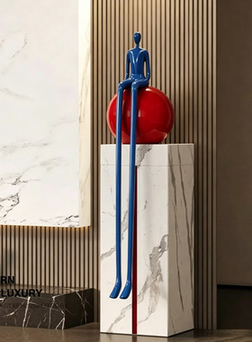 长腿抽象人物雕塑艺术摆件高级轻奢客厅落地摆件酒店大堂玄关装饰