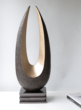 现代轻奢抽象艺术几何摆件玄关办公室样板间售楼处客厅公司装饰品