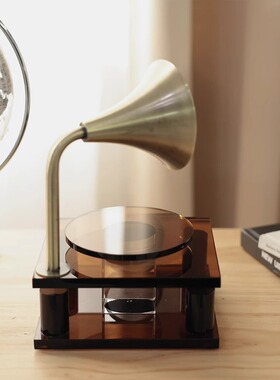 轻奢高档复古唱片机摆件客厅电视柜书房办公室桌面装饰留声机法式