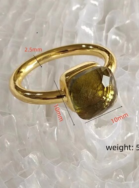微博之夜杨紫同款不锈钢轻奢风不规则方糖戒指镶锆石食指戒指环